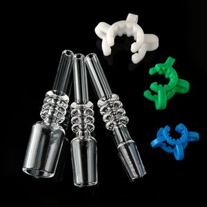 10mm 14mm 18mm male Quartz Tip for silicone pipe Kit with free plastic keck clips quartz banger smoke accessory smoke pipe