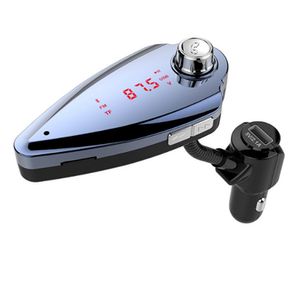 T6S Handsfree Bluetooth-bilmonteringssats Trådlös FM-sändare MP3-spelare 5V 2.1A USB Billaddare Support TF-kort U-Disk Röstprompt