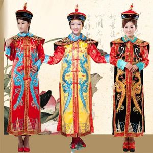Ancient China Manchu Qing Dynasty Queen Empress Robe Dress Cosplay For Lady Chinese traditional Women Clothing Act Costume Drop Shipping