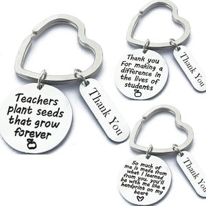 Letter Stainless Steel Women Men Keychains Couple Lover Key Chains Key Ring Promotion Celebration Gift Teacher' Day Thank You