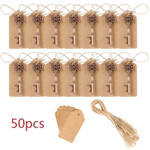 50pcs Retro Metal Taşınabilir Anahtar Bira Şişe Açacağı Halka Bar Hangings Anahtarlık Anahtarlık İçin Düğün Mutfak Aksesuarları