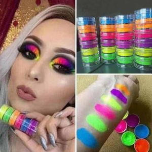 Eye Shadow Powder 6 Colors Glitter Neon Pigment Eyeshadow 6pcs/set DIY Nail Art Sequin Powder 60sets
