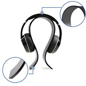 A fashion plástico preto da forma de chegada nova é para o fone de ouvido da exposição da fone de ouvido da loja sem fio para a loja