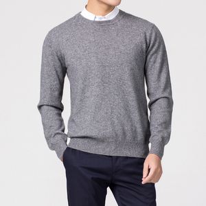 Dzianiny Men Swetry O-Neck Długi Rękaw Swetry Homme Solid Cashmere Shirts Slim-Fit Plus Size Topy Koreański Casual Styl