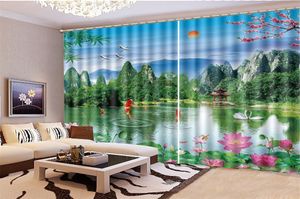 Wholesale 3d Curtain Window Beautiful Lakes Landscapes Customize Your Favorite Beautiful Blackout Curtains For You