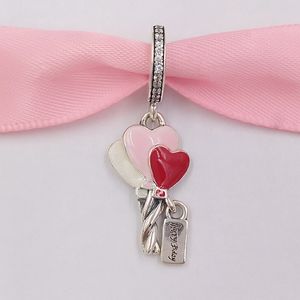 Andy Jewel 925 Srebrne koraliki Balony serca Dangle Charms Pasuje do europejskiego pandora w stylu biżuterii Naszyjnik 798076cz