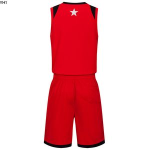 2019 New Blank Basketball maglie logo stampato Taglia uomo S-XXL prezzo economico spedizione veloce buona qualità Rosso Nero RB012nQ