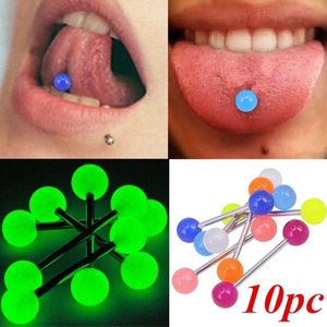 Noctilucent Acrylic Stainless Steel Eyebrow Navel rings Belly Lip Tongue Ring Nose Bar Rings Body Piercing Jewelry