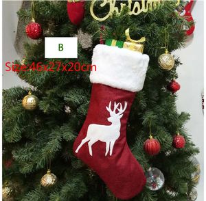 Presente de Natal Saco de Natal Meia Ornamento de árvore de Natal para crianças saco de doces meia Ano Novo Socks Decoração de Xmas