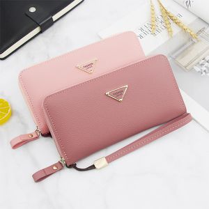 새로운 패션 긴 지갑 클래식 레저 지퍼 멀티 카드 슬롯 높은 용량 지갑 단색 그린 핑크 지갑
