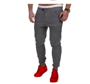 Men s Pants Arrived Men Joggers Stretchy Slim Pleated Sweatpants Skinny Tracksuit Bottoms Trousers