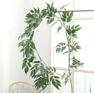 The Artificial willow vine green rattan for wedding and home garden decorations hanging decorative green leaves AP008