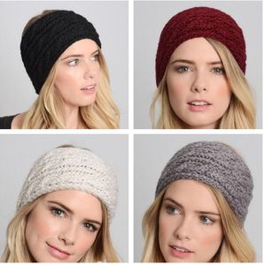 Hot Moda De Malha De Crochê Headbands Mulheres Esportes de Inverno Headwrap Hairband Turbante Ear Warmer Beanie Cap Headwraps yoga faixas de cabelo de fitness