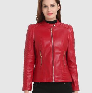 Plus Size XL-6XL Leather Jacket Women Sexy Autumn Winter Coat Girls Moto&Biker Faux Leather Coat Slim Short PU Jacket Streetwear