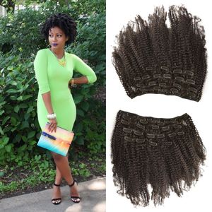 Malaysisches Haar 4a 4b Afro verworrenes lockiges Clip-in-Echthaar, unverarbeitetes Naturschwarz für schwarze Frauen, unverarbeitetes Echthaar G-EASY