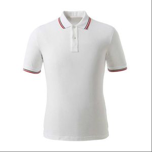 Polos Camisetas Masculinas Listradas Design Lapela Manga Curta Cor Sólida Camisas Polo Masculinas Esportivas Navio Livre Algodão Cueca Elegante