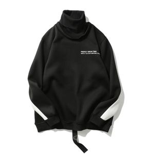 Erkek Hip Hop Uzun Kollu Kış Polar Hoodie Için Sıcak Kazak Yeni Moda Balıkçı Yaka Rahat Tasarımcı Hoodies