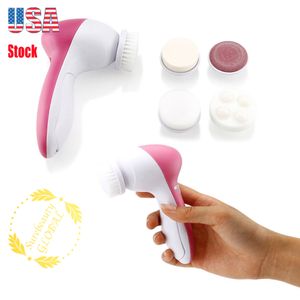 5 In 1 Multifunction Electric Face Cleansing Cleanine Spa Mini Skin Massage Brush Care Tools US Stock