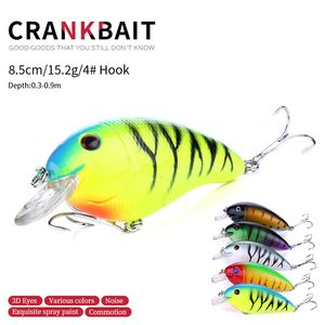 Balıkçılık Lures (CB022) 8.5 cm 15.2g # 4 Tiz Kanca Yüzme Derinlik 0.3-0.9m Crankbait Kanca 25 adet