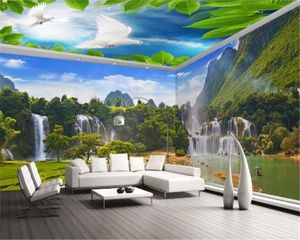 カスタム写真3Dの壁紙美しい自然の風景ショックの滝のテーマスペース背景壁の壁紙