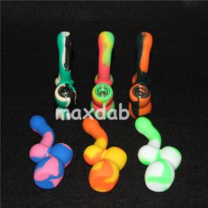 4.75 Inches Silicon Smoking hands pipes Unbreakable portable hand pipe silicone bong nectar