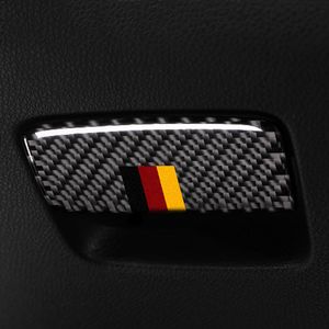 Carbon Fiber Assistant Driver Storage Box Trim Bilklistermärken för Mercedes A klass CLA 2013-2018 GLA 2015-2018 Tillbehör