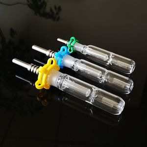 Nector Collector Kits Hookahs 10mm 14mm 19mm Joint Nector Collectors Mini NC Kit With Titanium Nail Plastic Keck Clips NC09