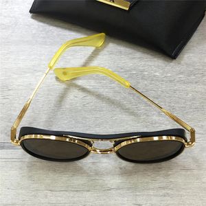 Atacado-Matte preto amarelo ouro / marrom escuro piloto óculos de sol 19017 unisex óculos de sol Eyewear novo com caixa