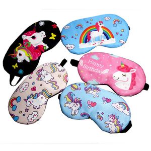 Cartone animato unicorno cavallo ombreggiatura sonno maschera per gli occhi pausa pranzo fabbrica diretta può essere personalizzato Maschere dormienti Nave libera 5 pezzi