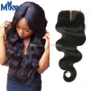 MikeHAIR 4x4 Lace Closure Brazilian Body Wave Closures Unprocessed Human Hair Closure 8-20In Indian Malaysian Peruvian Hair Closures