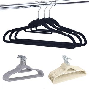 No Trace Flocking Wieszak Nie poślizg Wieszak na ubrania Plastikowe wieszaki Płaszcz Wieszaki Wiatroszczelne Clothe Rack Home Hanger Rack DBC VT0403