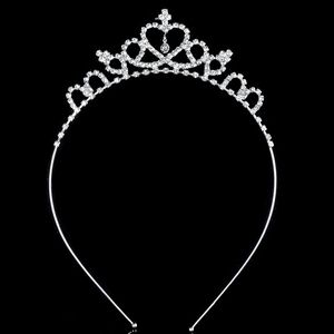 Tjej headpieces prinsessa krona tiara barn hår tillbehör rhinestone kärlek krona vacker tjej huvud pipeces krona för födelsedag