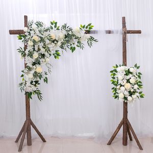 Lüks düğün dekorasyon centerpieces üçgen çiçek satır kemer arka plan dekor parti DIY gül ortanca çiçek aranjmanı