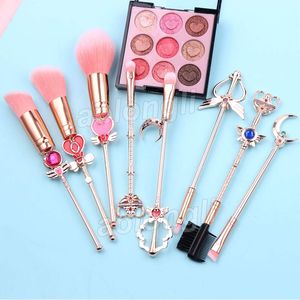 Makeup Brushes 8pcs Set Sailor Moon Magical Sakura Cute Brush Cosmetic Face Powder Foundation Blending Blush Concealer Brushes2959761 Q240507