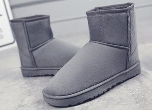 2019 Mulheres Inverno Real AU Modelo Clássico genial Botas Ankle boots Preto Cinza Chestnut Azul Marinho Mulheres Menina Botas Curtas Tamanho EUA 5-13