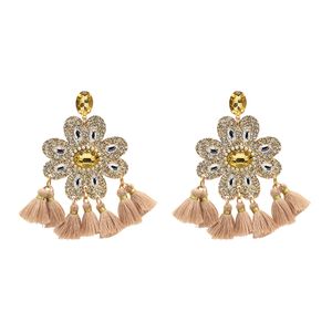 Ny bohemisk stil modepersonlighet överdriven tofs hängande örhängen örhängen set med diamantkristallhänge kvinnor smycken gif