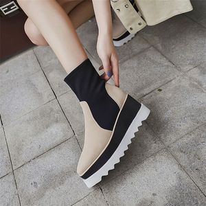 Hot Sale-Helt Ny Ins Hot Kid Suede Non-Slip Flat Platform Skor Kvinna Casual Party Office Höst Vinter Ankel Boots Kvinnor