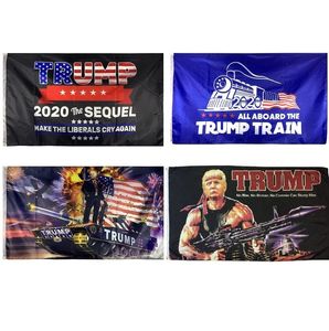 Truppe all'ingrosso Bandiera Trump 3x5ft Rambo serbatoio treno Sequel Women Support Trump Flag 2020 per American Re Election