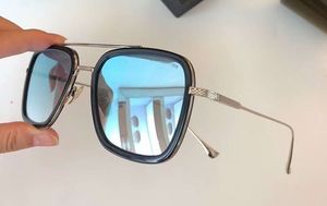 Luxury-Gold Metal Pilot Solglasögon Blå Flash Spegel Sonnenbrille Luxury Designer Solglasögon Glasögon Ny Med Box