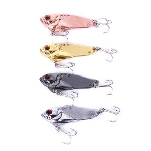 HENGJIA 1 PC Naufrágio De Metal VIB Isca De Pesca 5 CM-10.8G Lâmina Isca de Vibração Chocalho Gancho Equipamento De Pesca