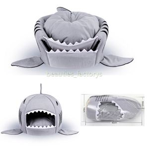 Pet Bed Cat Puppy Shark Shape Cushion Dog House Beds eller Möbler Kennel Varma Pet Portable Supplies 1pcs252h