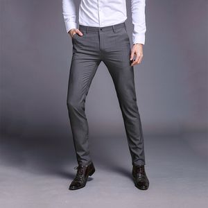 High Quality Cotton Men Suit Pants Straight Spring and Summer Long Man Classic Business Casual Trousers Full Length Mid