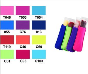 colori Sacchetti per ghiaccioli antigelo Porta ghiaccioli per congelatore Isolamento in neoprene riutilizzabile Borsa con maniche per pop ghiaccio per bambini Utensili da cucina estivi