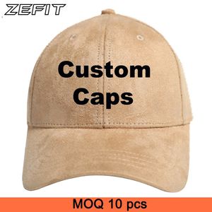 Spor Beyzbol Şapkası Düşük MOQ Eğrisi Visor Unisex Ayarlama Boyutu 3D Nakış DIY Logosu Ayarlanabilir Kafa Girth Özel Süet Baz Ball Şapka