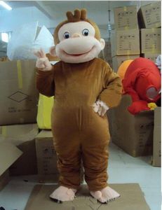 2019 hot sale Curious George Monkey Adult Mascot Costume For For valentine's day/birthday Size