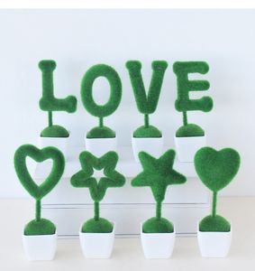 Amor pote de plástico coração Planta de vaso Artificial Plantas coelhinho da Páscoa Coelho Presentes Pot quarto Valentine Decoração para escritório decoração de mesa