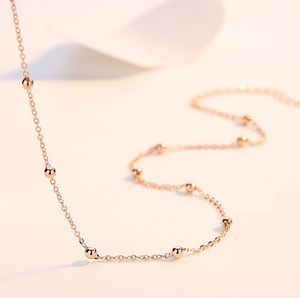 Fashion-silver-plated rose gold minority temperament chain personality mini bead necklace