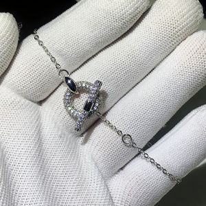 Jóias clássicas novas e exclusivas 925 prata esterlina pave branco safira CZ diamante festa nariz de porco mulheres populares pulseira de casamento presente