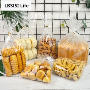 Lbsisi Life 100pcs Plastik Poşetler Şeffaf Çanta Tost Ekmek Yumuşak Buzlu Ambalaj Pişirme Noel Partisi