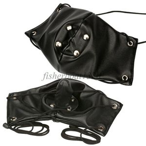Bondage PU Leather Half Face Mask Mouth Gag Slave Restraint Couple Game Fancy Harness A876